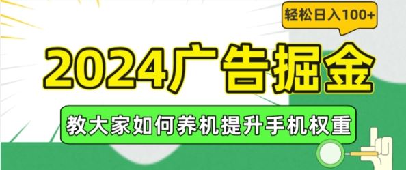 2024广告掘金，教大家如何养机提升手机权重，轻松日入100+【揭秘】-百川聊项目