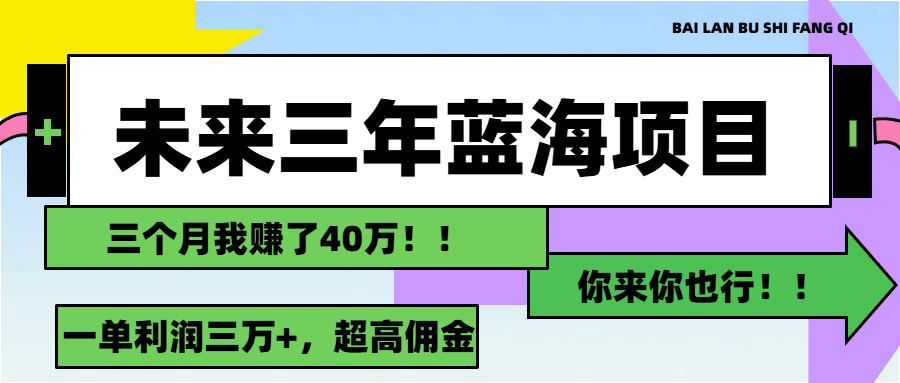 （11716期）未来三年，蓝海赛道，月入3万+-百川聊项目