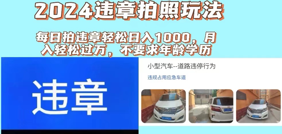(11743期)2024违章拍照新玩法,推广躺赚+拍照赚钱双模式,日入1000+-百川聊项目
