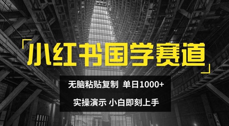 小红书国学赛道，无脑粘贴复制，单日1K，实操演示，小白即刻上手【揭秘】-百川聊项目