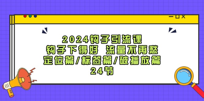 2024钩子引流课：钩子下得好流量不再愁，定位篇/标签篇/破播放篇/24节-百川聊项目