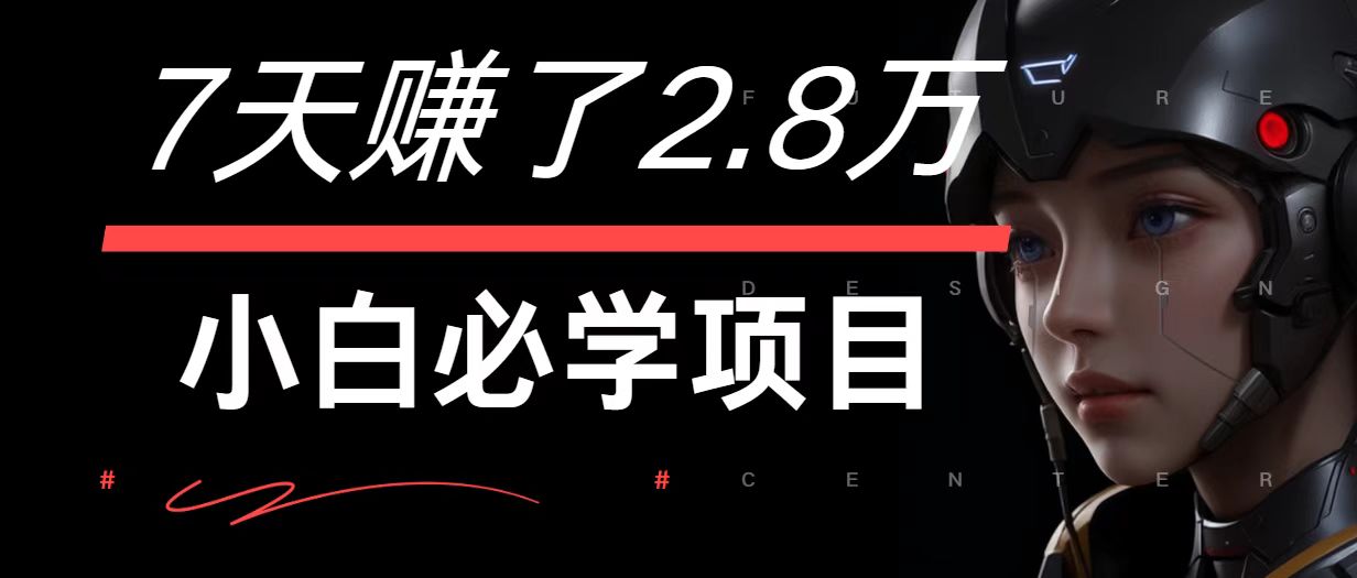 7天赚了2.8万！每单利润最少500+，轻松月入7万+小白有手就行-百川聊项目
