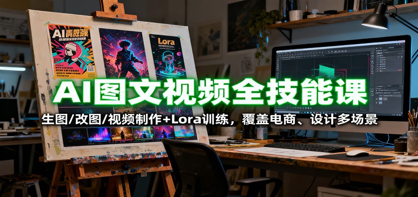 AI图文视频全技能课：生图/改图/视频制作+Lora训练，覆盖电商 、设计多场景-百川聊项目