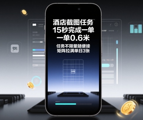 酒店截图任务，15秒完成一单，一单0.6米，任务不限量随便接，矩阵拉满单日3张【揭秘】-百川聊项目