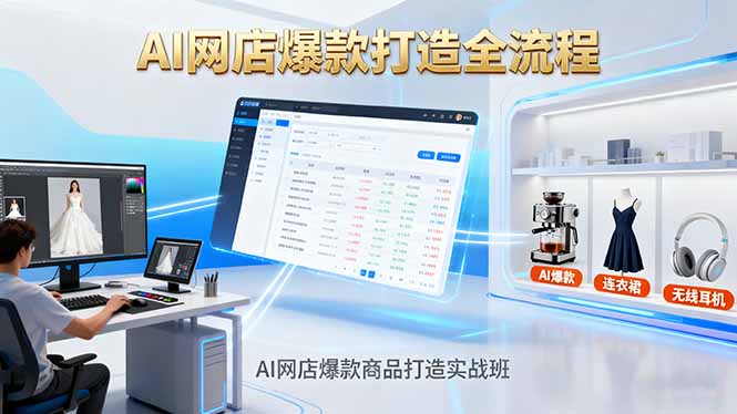 AI网店爆款商品打造实战班：AI技术实现商品图智能处理，快速搭建AI网店-百川聊项目