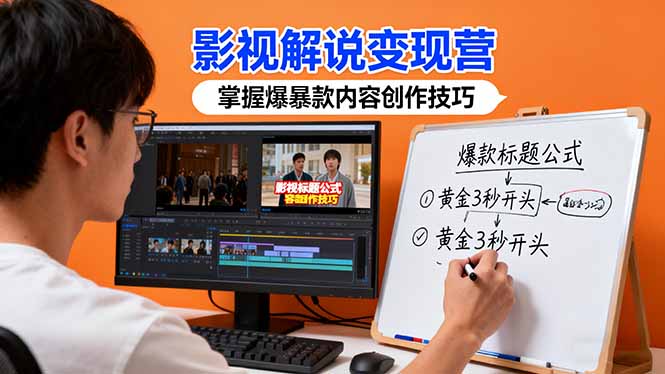 影视解说变现营：通过30+实战案例爆款内容创作技巧，掌握影视解说盈利密码-百川聊项目