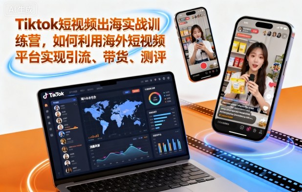 Tiktok短视频出海实战训练营，如何利用海外短视频平台实现引流、带货、测评-百川聊项目