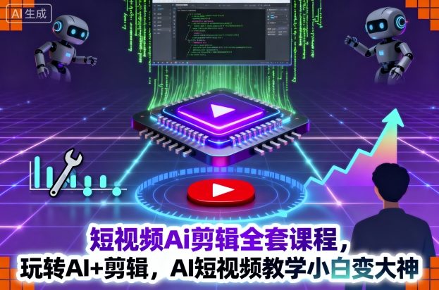 短视频Ai剪辑全套课程，玩转AI+剪辑，AI短视频教学小白变大神-百川聊项目