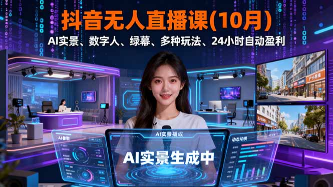抖音无人直播课(10月-百川聊项目