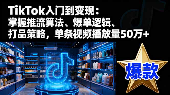 TikTok入门到变现：掌握推流算法、爆单逻辑、打品策略，单条视频播放量50w-百川聊项目