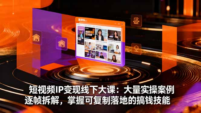 短视频IP变现线下大课：大量实操案例逐帧拆解，掌握可复制落地的搞钱技能-百川聊项目