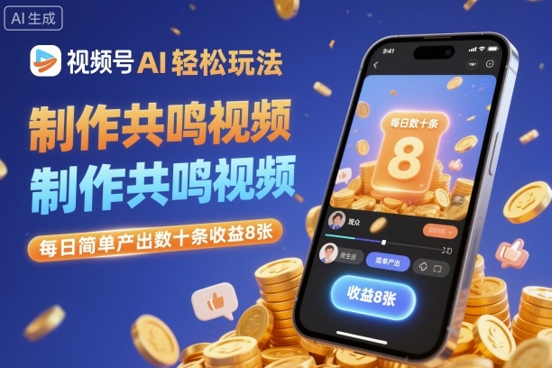 视频号AI轻松玩法，制作共鸣视频，每日简单产出数十条收益8张-百川聊项目