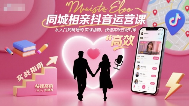 同城相亲抖音运营课,从入门到精通的实战指南,快速高效匹配对象-百川聊项目