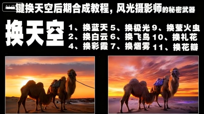 一键换天空后期合成教程，风光摄影师的秘密武器-百川聊项目