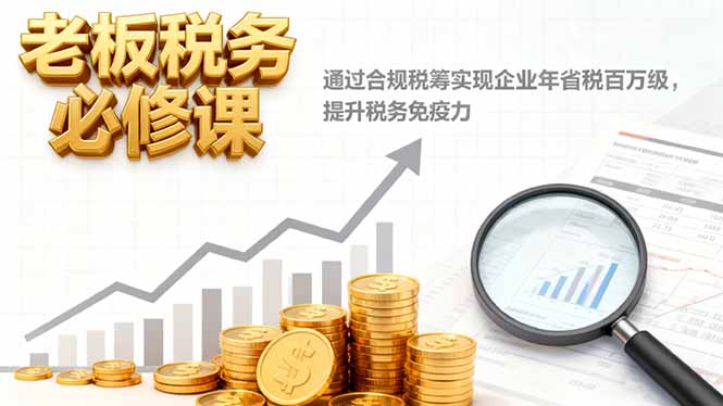 老板税务必修课，通过合规税筹实现企业年省税百万级，提升税务免疫力-百川聊项目