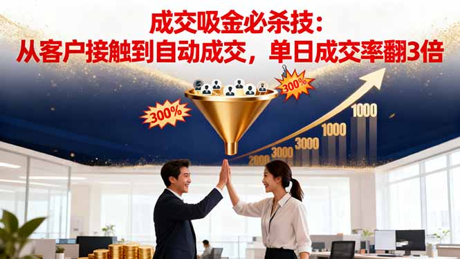 吸金成交营销必杀技：从客户接触到自动成交，单日成交率翻3倍-百川聊项目