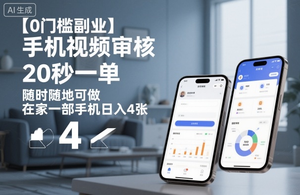 【0门槛副业】手机视频审核，20秒一单，随时随地可做，在家一部手机日入4张【揭秘】-百川聊项目
