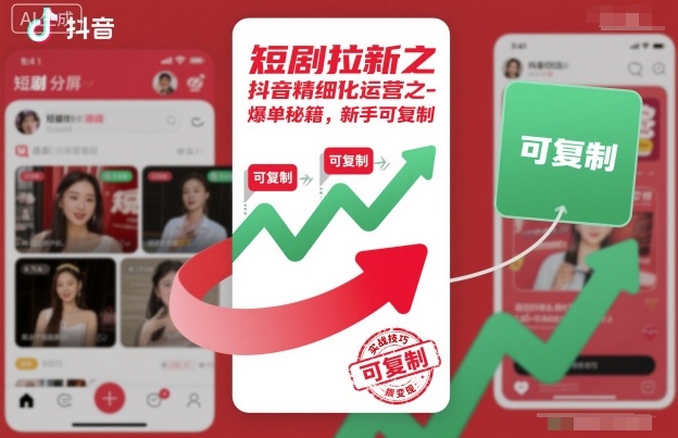 短剧拉新之抖音精细化运营之爆单秘籍，新手可复制-百川聊项目