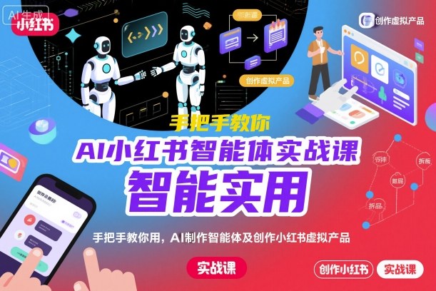 AI小红书智能体实战课，手把手教你用AI制作智能体及创作小红书虚拟产品，提效+内容商业化(更新)-百川聊项目
