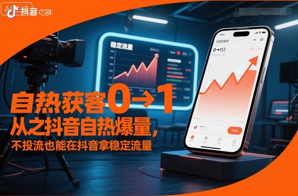 自热获客从0到1之抖音自热爆量，不投流也能在抖音拿稳定流量-百川聊项目