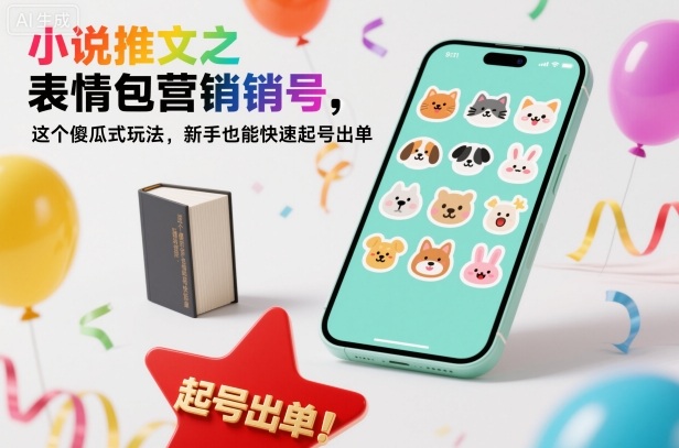 小说推文之表情包营销号，这个傻瓜式玩法，新手也能快速起号出单-百川聊项目