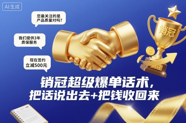 销冠超级爆单话术，把话说出去+把钱收回来-百川聊项目