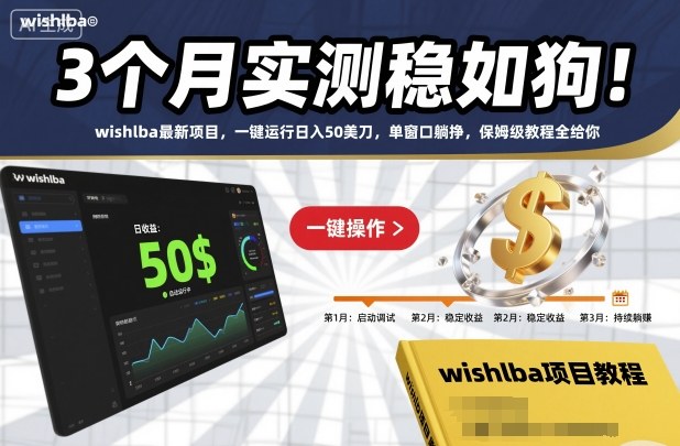 3个月实测稳如狗！wishlba最新项目，一键运行日入50美刀，单窗口躺挣，保姆级教程全给你【揭秘】-百川聊项目
