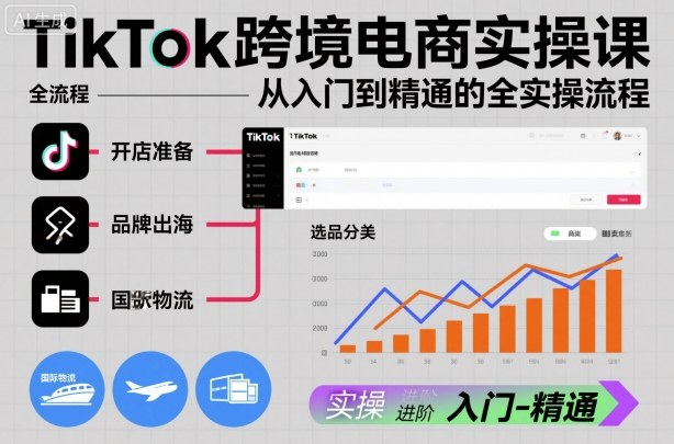 TikTok跨境电商实操课，从入门到精通的全实操流程-百川聊项目