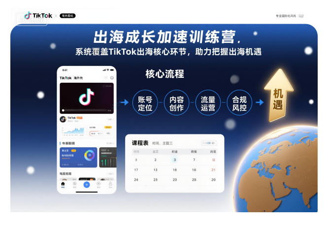 出海成长加速训练营，系统覆盖TikTok出海核心环节，助力把握出海机遇(更新)-百川聊项目