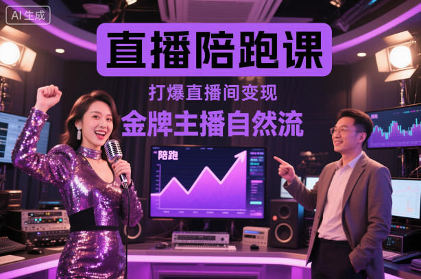 直播陪跑课，金牌主播自然流打爆直播间，复制高变现玩法-百川聊项目