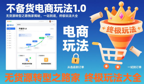 不备货电商玩法1.0，无货源转型之路独家揭秘，一站到底，终极玩法大全-百川聊项目