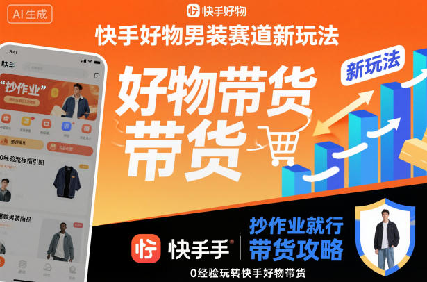 快手好物男装赛道新玩法，抄作业就行，0经验玩转快手好物带货-百川聊项目