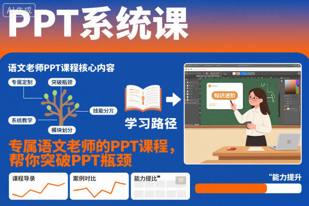 PPT系统课，专属语文老师的PPT课程，帮你突破PPT瓶颈-百川聊项目
