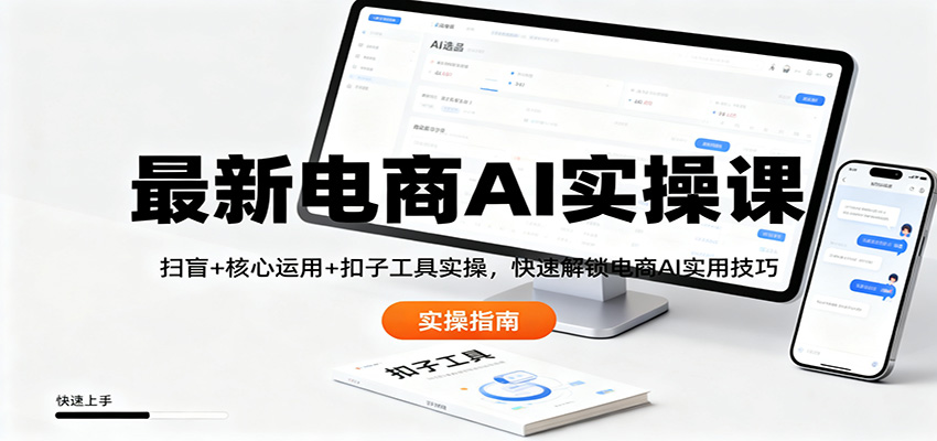 最新电商AI实操课：扫盲+核心运用+扣子工具实操，快速解锁电商AI实用技巧-百川聊项目