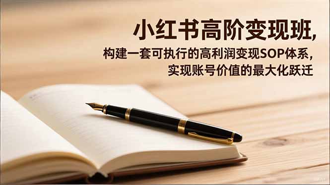 小红书高阶变现班，构建一套可执行的高利润变现SOP体系，实现账号价值的最大化跃迁-百川聊项目