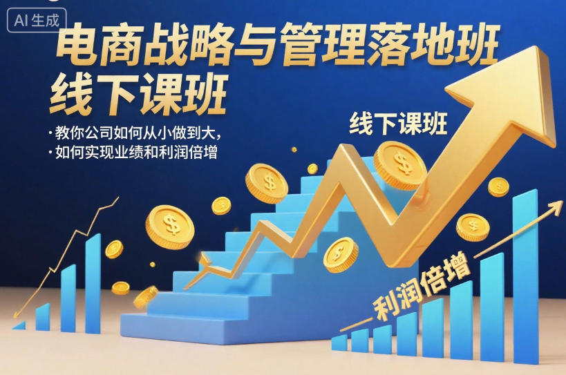 电商战略与管理落地班线下课，教你公司如何从小做到大，如何实现业绩和利润倍增【录音】-百川聊项目