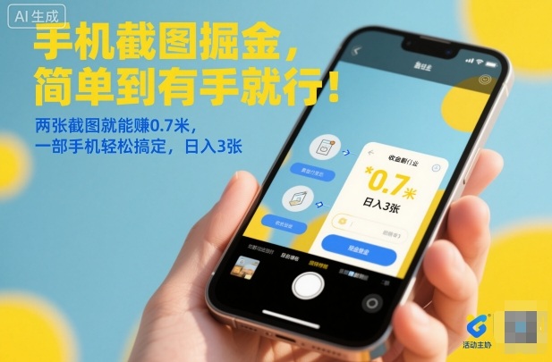 手机截图掘金，简单到有手就行！两张截图就能賺0.7米，一部手机轻松搞定，日入3张【揭秘】-百川聊项目