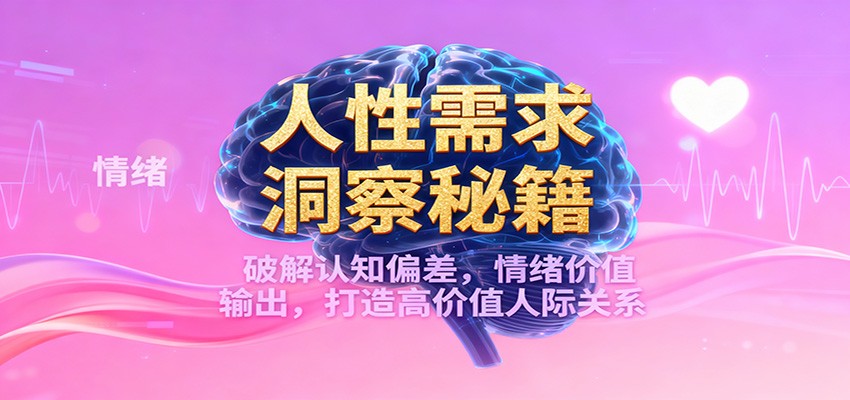 人性需求洞察秘籍，破解认知偏差，情绪价值输出，打造高价值人际关系-百川聊项目