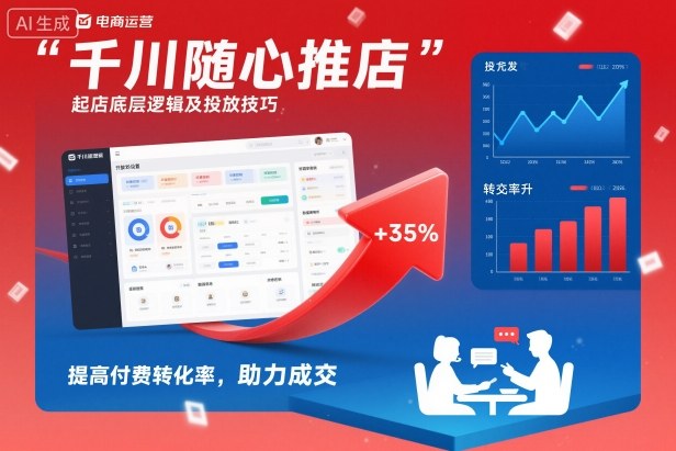 千川随心推起店底层逻辑及投放技巧，提高付费转化率，助力成交-百川聊项目