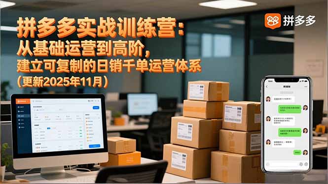 拼多多实战训练营：从基础运营到高阶，建立可复制的日销千单运营体系(更新11月-百川聊项目