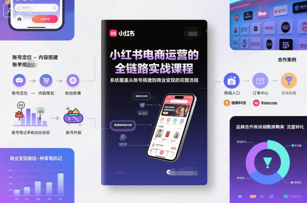 小红书电商运营的全链路实战课程，系统覆盖从账号搭建到商业变现的完整流程-百川聊项目