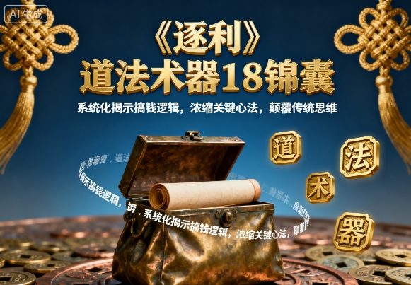 《逐利》道法术器18锦囊，系统化揭示搞钱逻辑，浓缩关键心法，颠覆传统思维(更新)-百川聊项目
