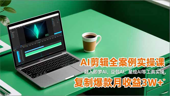 AI剪辑全案例实操课，融入即梦AI、豆包AI、星绘AI等工具实操，复制爆款月收益3W+-百川聊项目