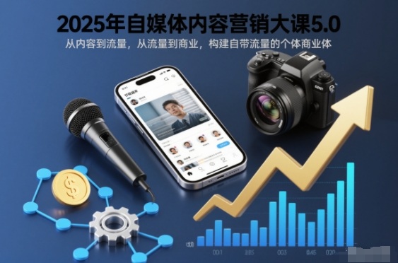 2025年自媒体内容营销大课5.0，从内容到流量，从流量到商业，构建自带流量的个体商业体-百川聊项目