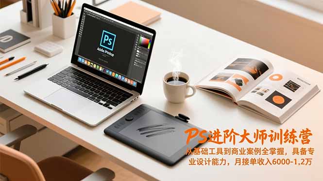 PS进阶大师训练营，从基础工具到商业案例全掌握，具备专业设计能力，月接单收入6000-1.2万-百川聊项目