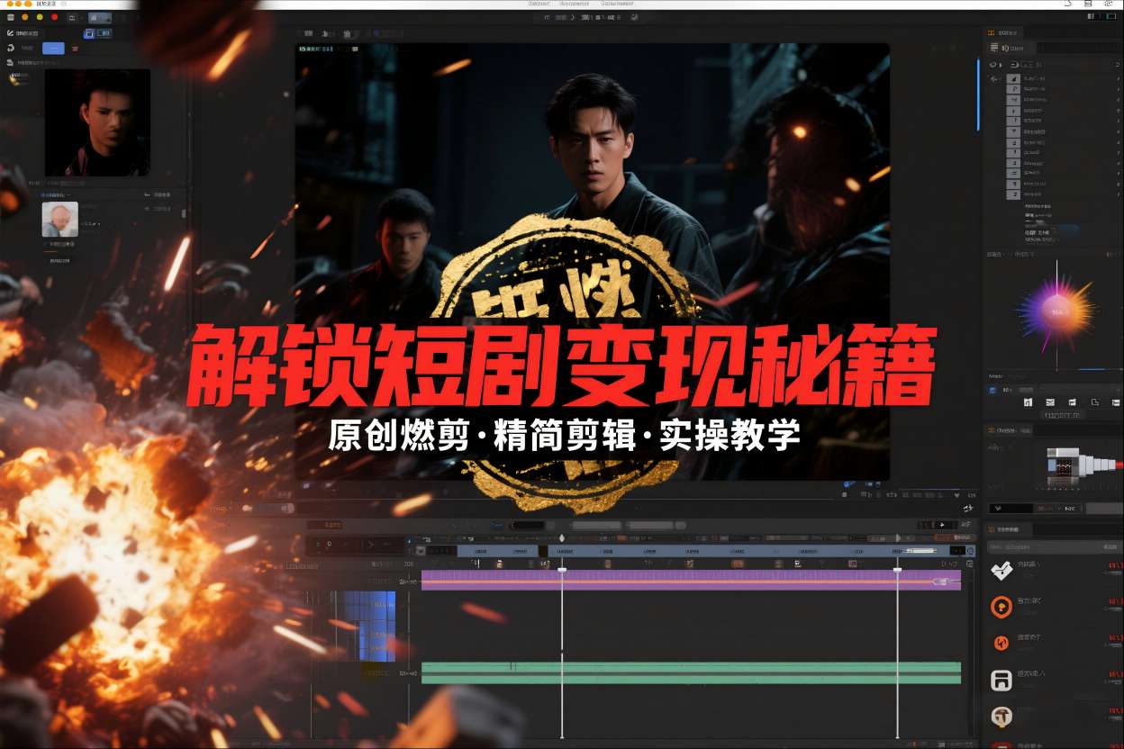 短剧拉新之原创燃剪精简剪辑实操课，解锁短剧变现秘籍-百川聊项目