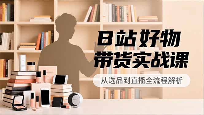 B站好物带货实战课，账号定位、选品拍摄、运营变现，全流程教学，实现UP主月入过万-百川聊项目