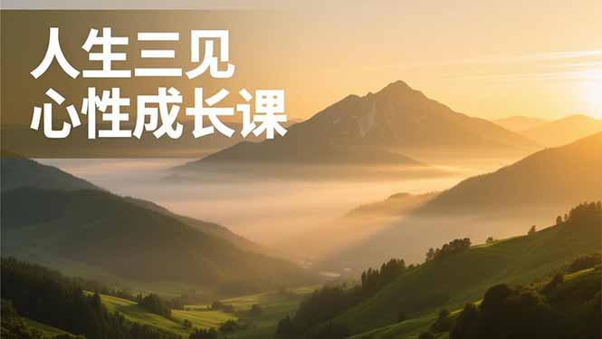 人生三见心性成长课，见天地众生自己，搞透人性安顿身心，活出清晰自我，内在富足无价-百川聊项目
