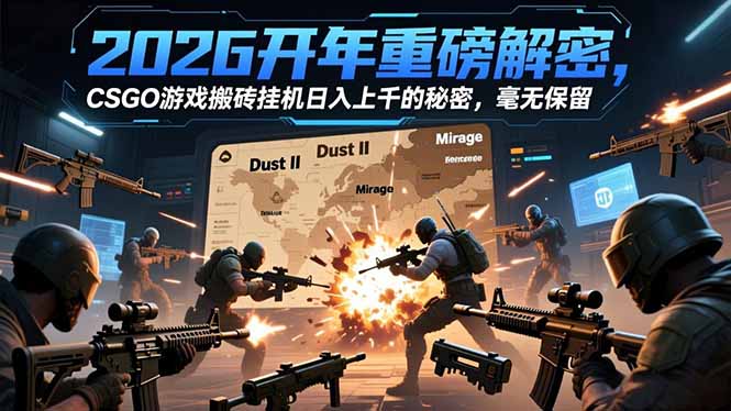 2026开年重磅解密，CSGO游戏搬砖挂机日入上千的秘密，毫无保留-百川聊项目