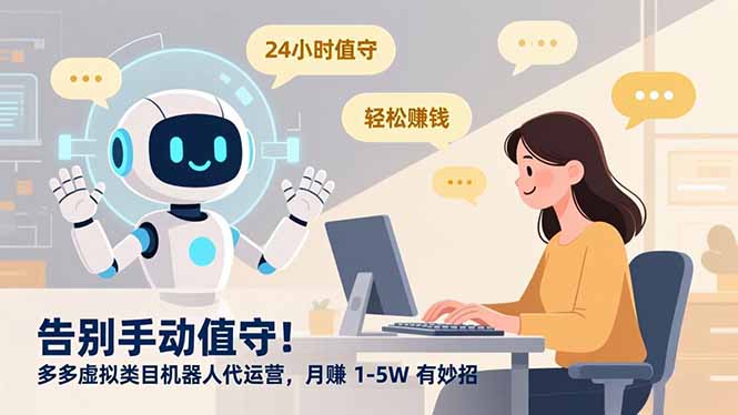 告别手动值守！多多虚拟类目机器人代运营，月赚 1-5W 有妙招-百川聊项目